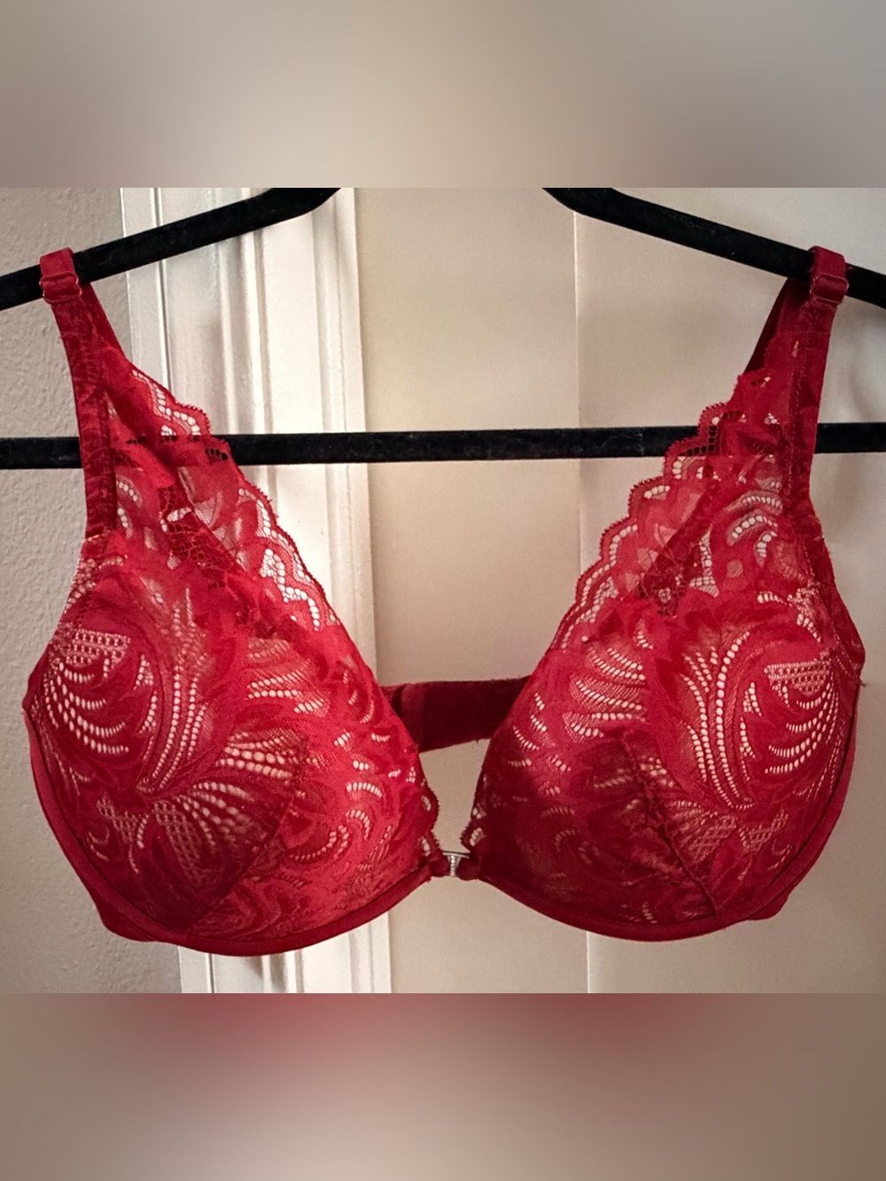 Deep Red Adore Me Lily Push-Up Bra—Size 34DD